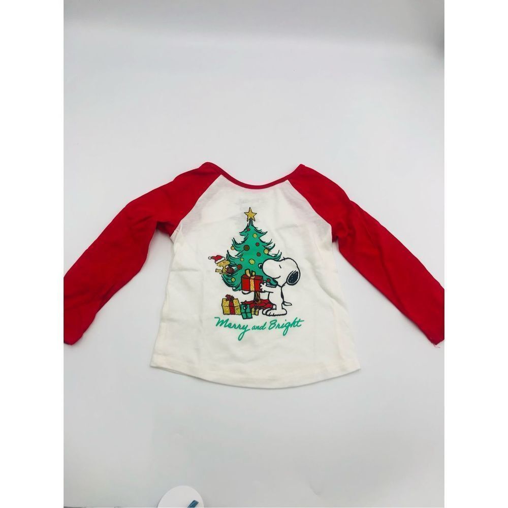 New Jumping Beans Peanut Merry & Bright Raglan Graphic Tee Size 4T Toddler Girl